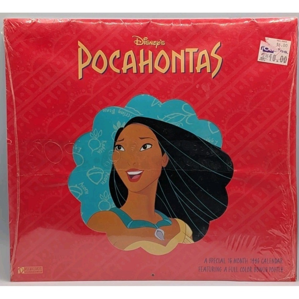 1996 Disney's Pocahontas 16-Month Wall Calendar with Bonus Poster (Sealed)